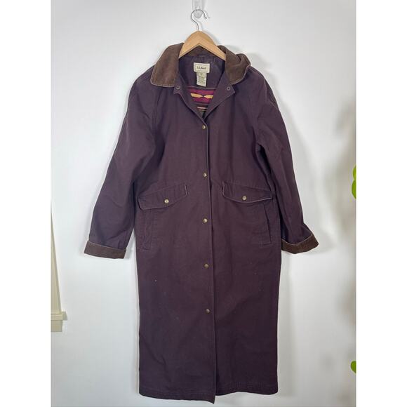 L.L.Bean VINTAGE RARE Chore Barn Maxi Coat in Purple Size XSP - Picture 1 of 7